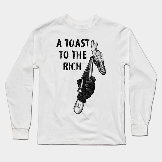 A Toast To The Rich - White Long Sleeve T-Shirt by FDbones